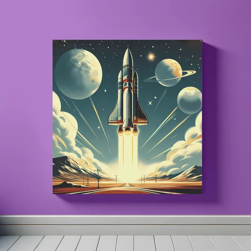 Rocket Voyage Unleashed | Retro Rocket Space Art | LoveSpaceArt