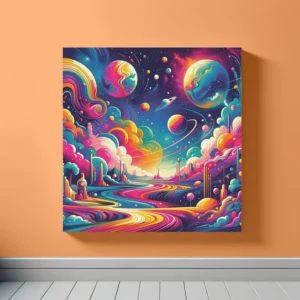 Abstract Landscape Planet | Pop Art Space Art Print | LoveSpaceArt