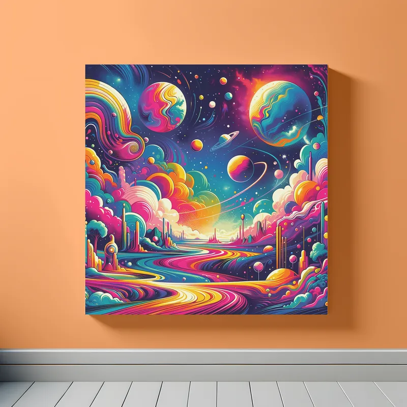 Abstract Landscape Planet | Pop Art Space Art Print | LoveSpaceArt