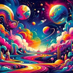 Abstract Landscape Planet | Pop Art Space Art Print | LoveSpaceArt