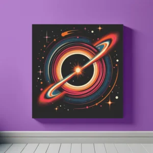 Black Hole Explosion | Red Yellow | Minimalist Retro Space Art Print | LoveSpaceArt