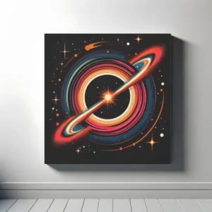 Black Hole Explosion | Red Yellow | Minimalist Retro Space Art Print | LoveSpaceArt