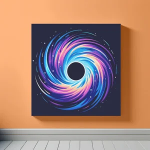 Blue Pink Black Hole | Minimalist Retro Space Art Print | LoveSpaceArt