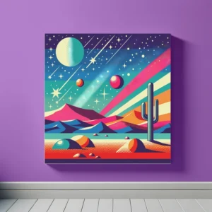 Cactus Planet Alien Vista | Pop Art Space Art Print | LoveSpaceArt