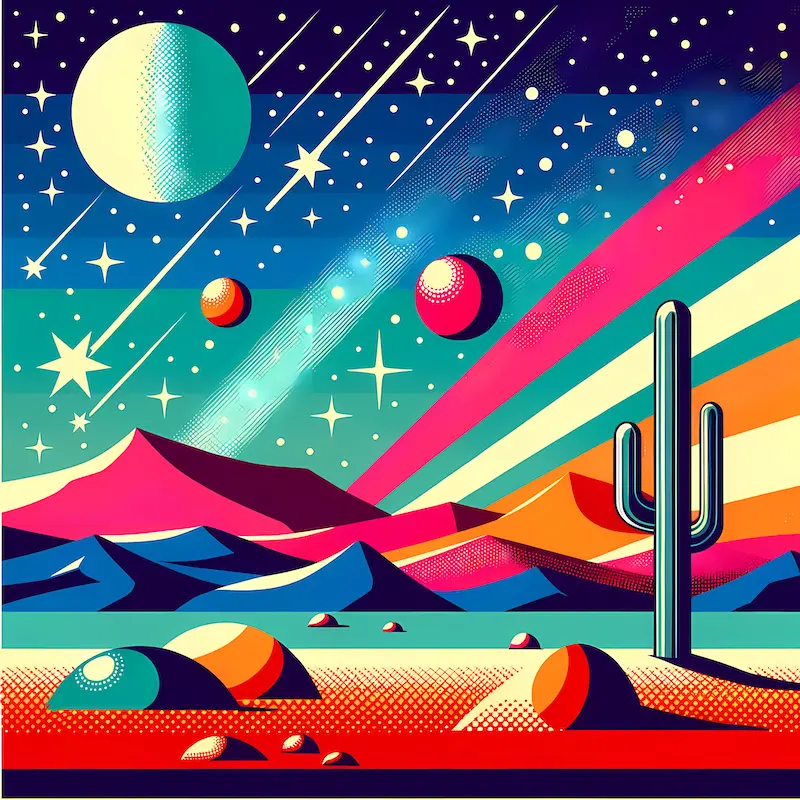 Cactus Planet Alien Vista | Pop Art Space Art Print | LoveSpaceArt