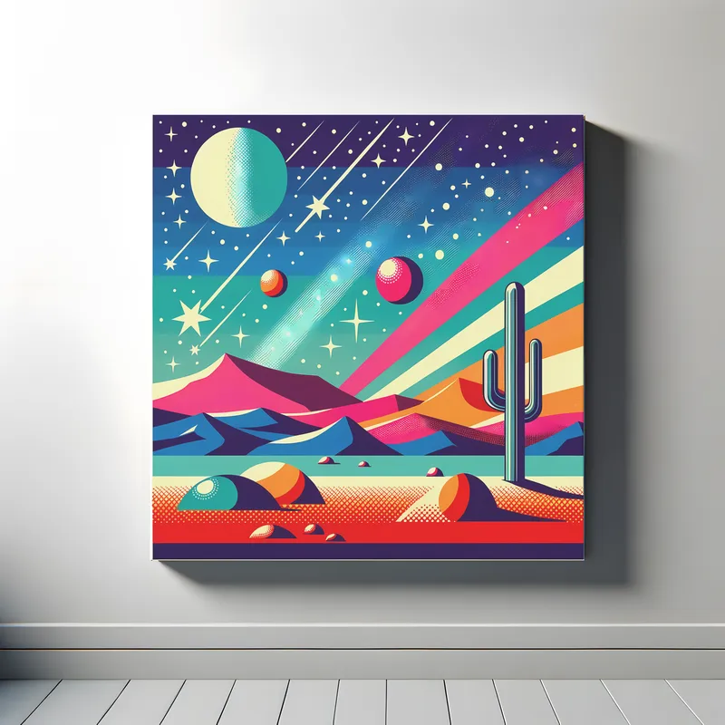 Cactus Planet Alien Vista | Pop Art Space Art Print | LoveSpaceArt