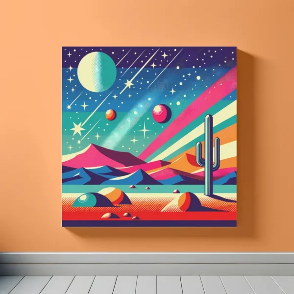 Cactus Planet Alien Vista | Pop Art Space Art Print | LoveSpaceArt