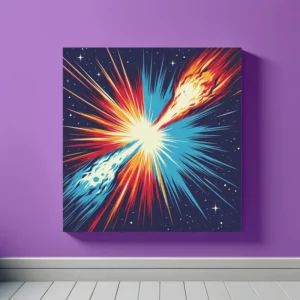 Fire And Ice Neutron Star | Minimalist Retro Space Art Print | LoveSpaceArt