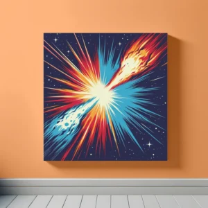 Fire And Ice Neutron Star | Minimalist Retro Space Art Print | LoveSpaceArt