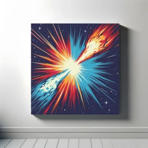 Fire And Ice Neutron Star | Minimalist Retro Space Art Print | LoveSpaceArt