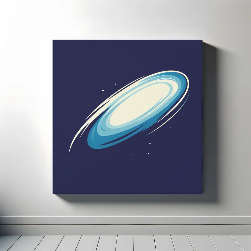 Lonely Galaxy | White Blue | Minimalist Retro Space Art Print | LoveSpaceArt