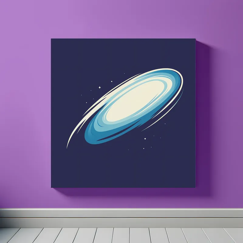 Lonely Galaxy | White Blue | Minimalist Retro Space Art Print | LoveSpaceArt