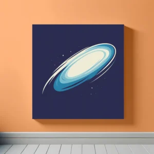 Lonely Galaxy | White Blue | Minimalist Retro Space Art Print | LoveSpaceArt