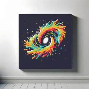 Paint Splash Galaxy | Minimalist Retro Space Art Print | LoveSpaceArt