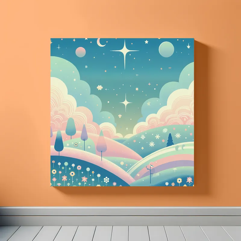 Pastel Turquoise Planet | Retro Space Art Print | LoveSpaceArt