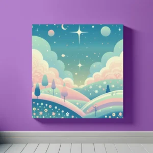 Pastel Turquoise Planet | Retro Space Art Print | LoveSpaceArt