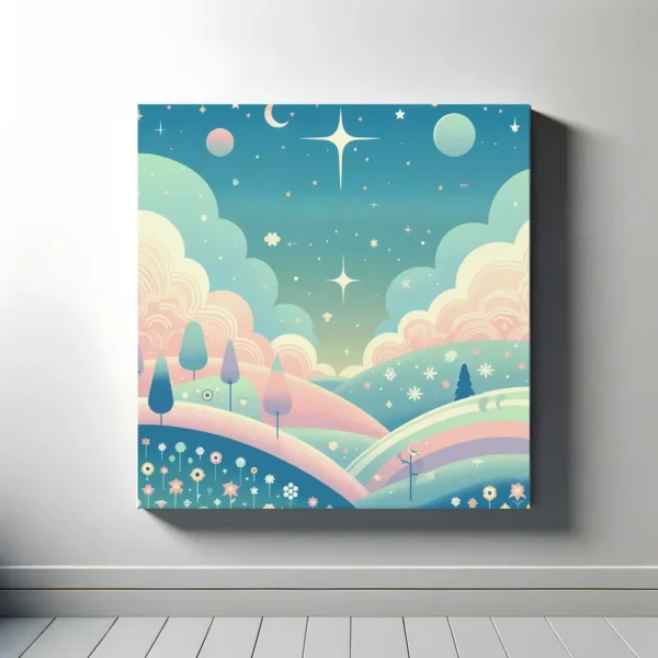 Pastel Turquoise Planet | Retro Space Art Print | LoveSpaceArt