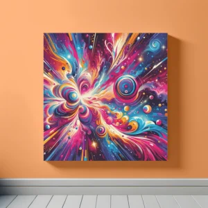 Pink Yellow Abstract Galaxy | Pop Art Space Art Print | LoveSpaceArt