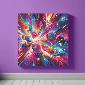 Pink Yellow Abstract Galaxy | Pop Art Space Art Print | LoveSpaceArt