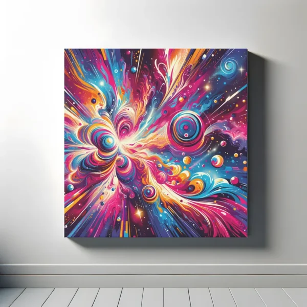 Pink Yellow Abstract Galaxy | Pop Art Space Art Print | LoveSpaceArt