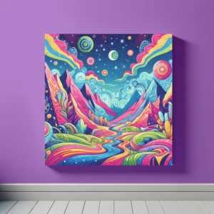 Purple Green Surreal Alien Landscape | Pop Art Space Art Print | LoveSpaceArt