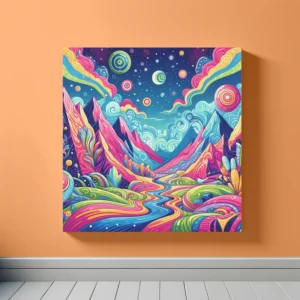 Purple Green Surreal Alien Landscape | Pop Art Space Art Print | LoveSpaceArt