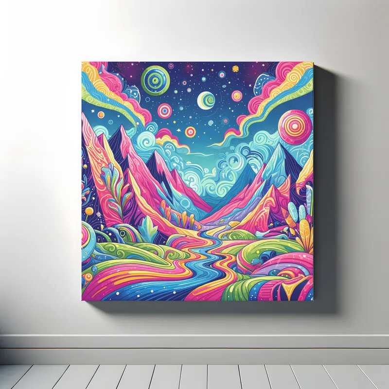 Purple Green Surreal Alien Landscape | Pop Art Space Art Print | LoveSpaceArt