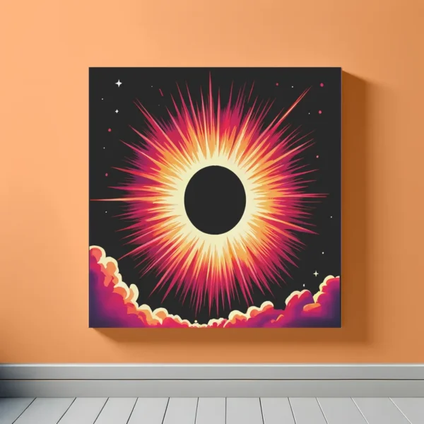 Red Giant Eclipse | Minimalist Retro Space Art Print | LoveSpaceArt