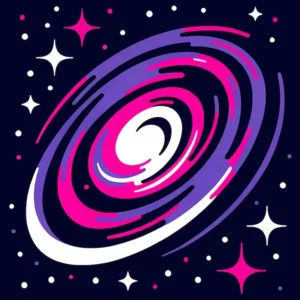 White Purple Pink Galaxy Swirl | Minimalist Retro Space Art Print | LoveSpaceArt