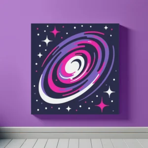 White Purple Pink Galaxy Swirl | Minimalist Retro Space Art Print | LoveSpaceArt