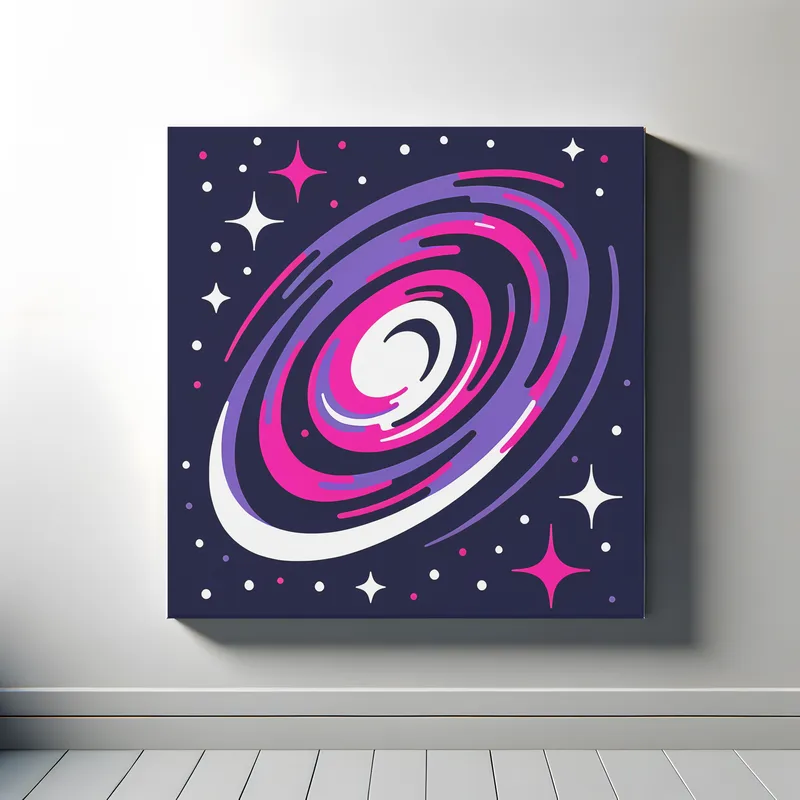 White Purple Pink Galaxy Swirl | Minimalist Retro Space Art Print | LoveSpaceArt