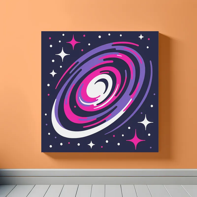 White Purple Pink Galaxy Swirl | Minimalist Retro Space Art Print | LoveSpaceArt